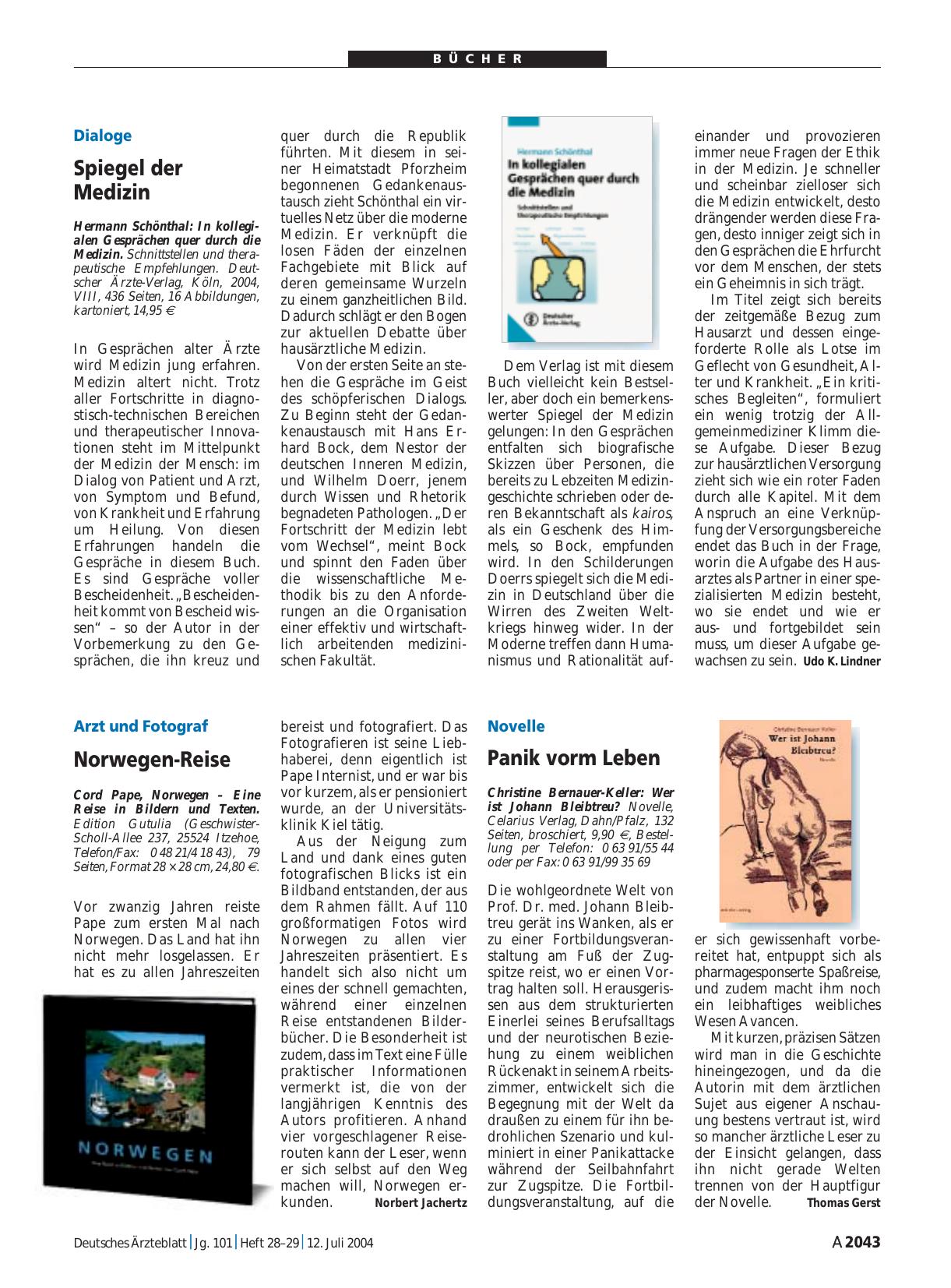 Vorschauseite 1: In kollegialen Gesprächen quer durch die Medizin