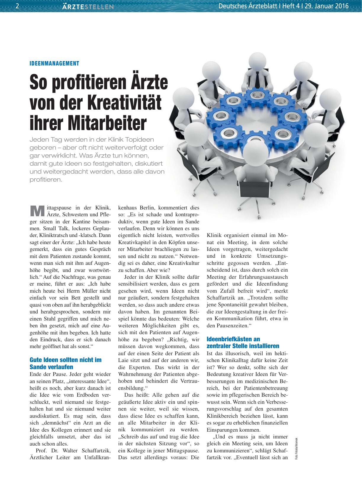 Vorschauseite 1: Ideenmanagement: So profitieren Ärzte von der Kreativität ihrer Mitarbeiter