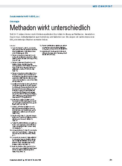 Vorschauseite 4: Onkologie: Methadon wirkt unterschiedlich