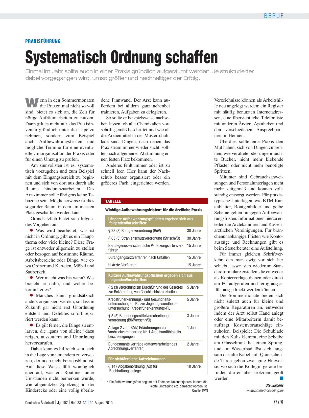 Vorschauseite 1: Praxisführung: Systematisch Ordnung schaffen