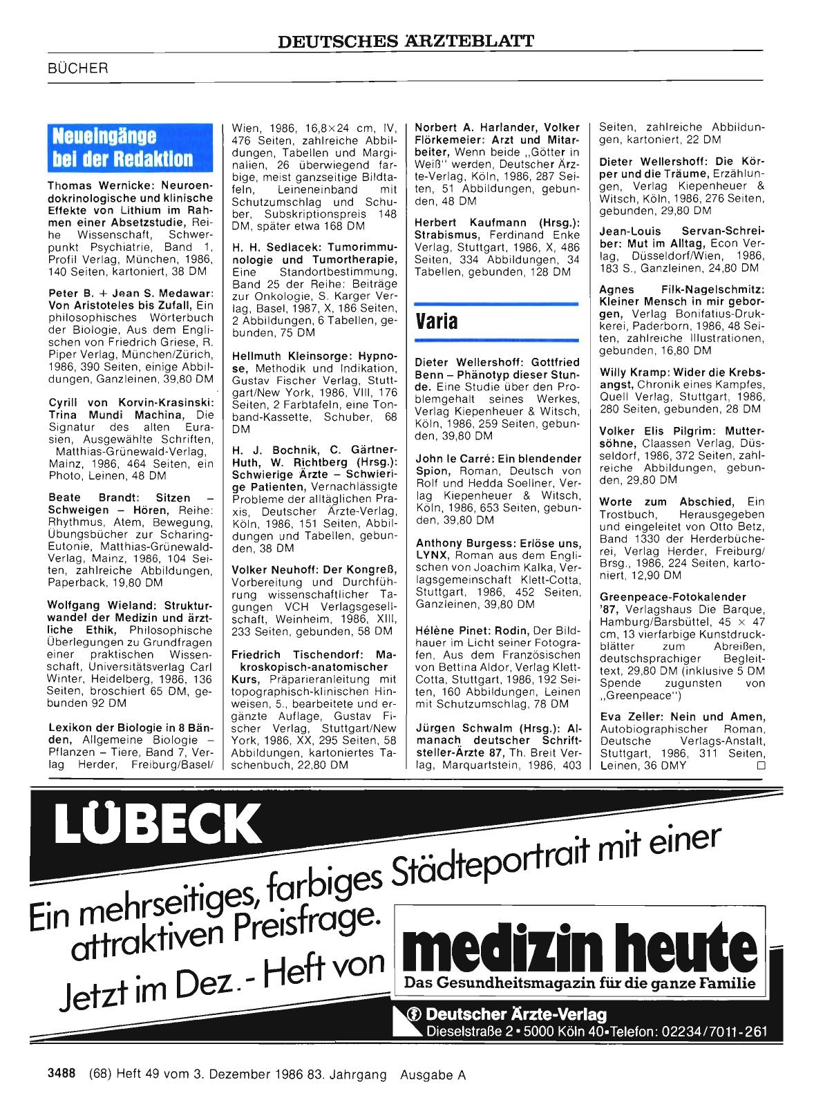 Vorschauseite 1: Neueingänge bei der Redaktion