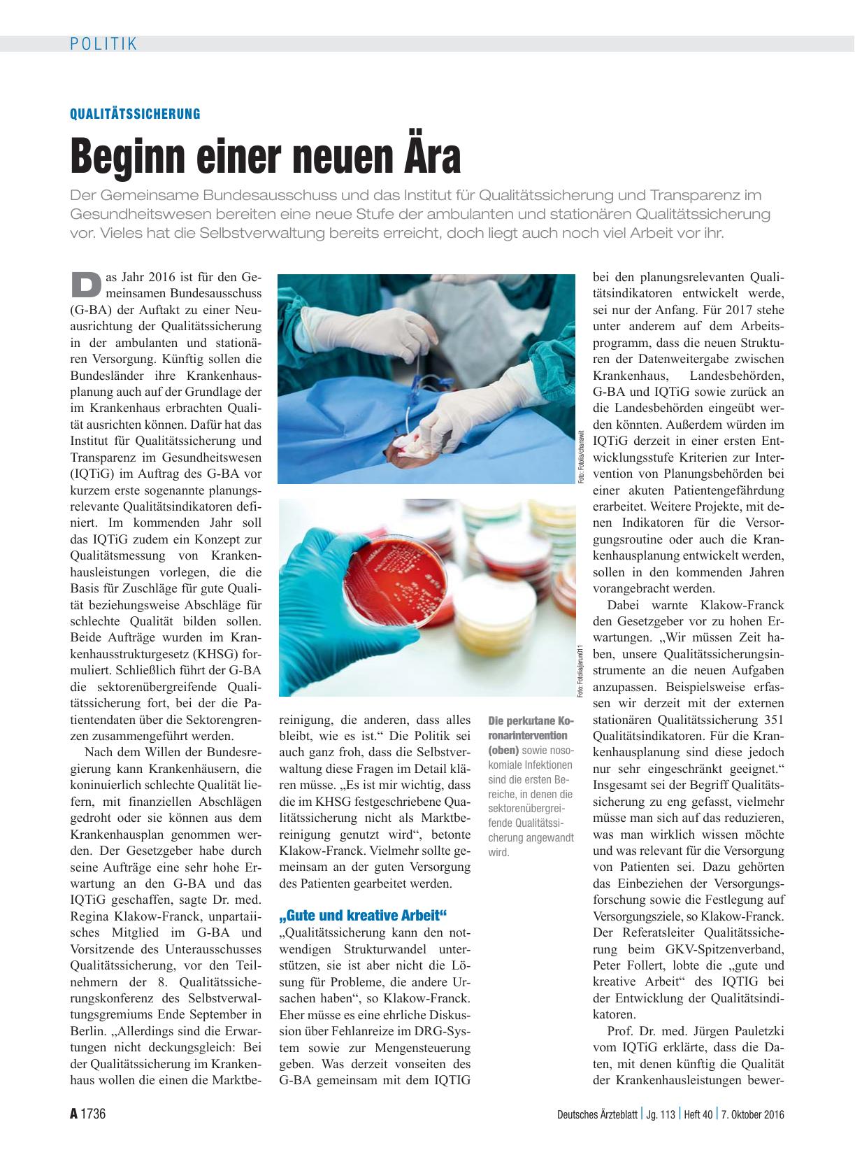 Vorschauseite 1: Qualitätssicherung: Beginn einer neuen Ära