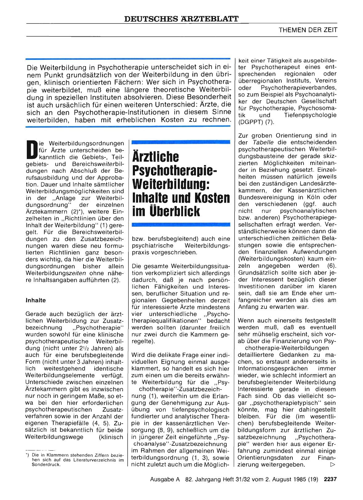 Vorschauseite 1: Ärztliche Psychotherapie-Weiterbildung: Inhalte und Kosten im Überblick