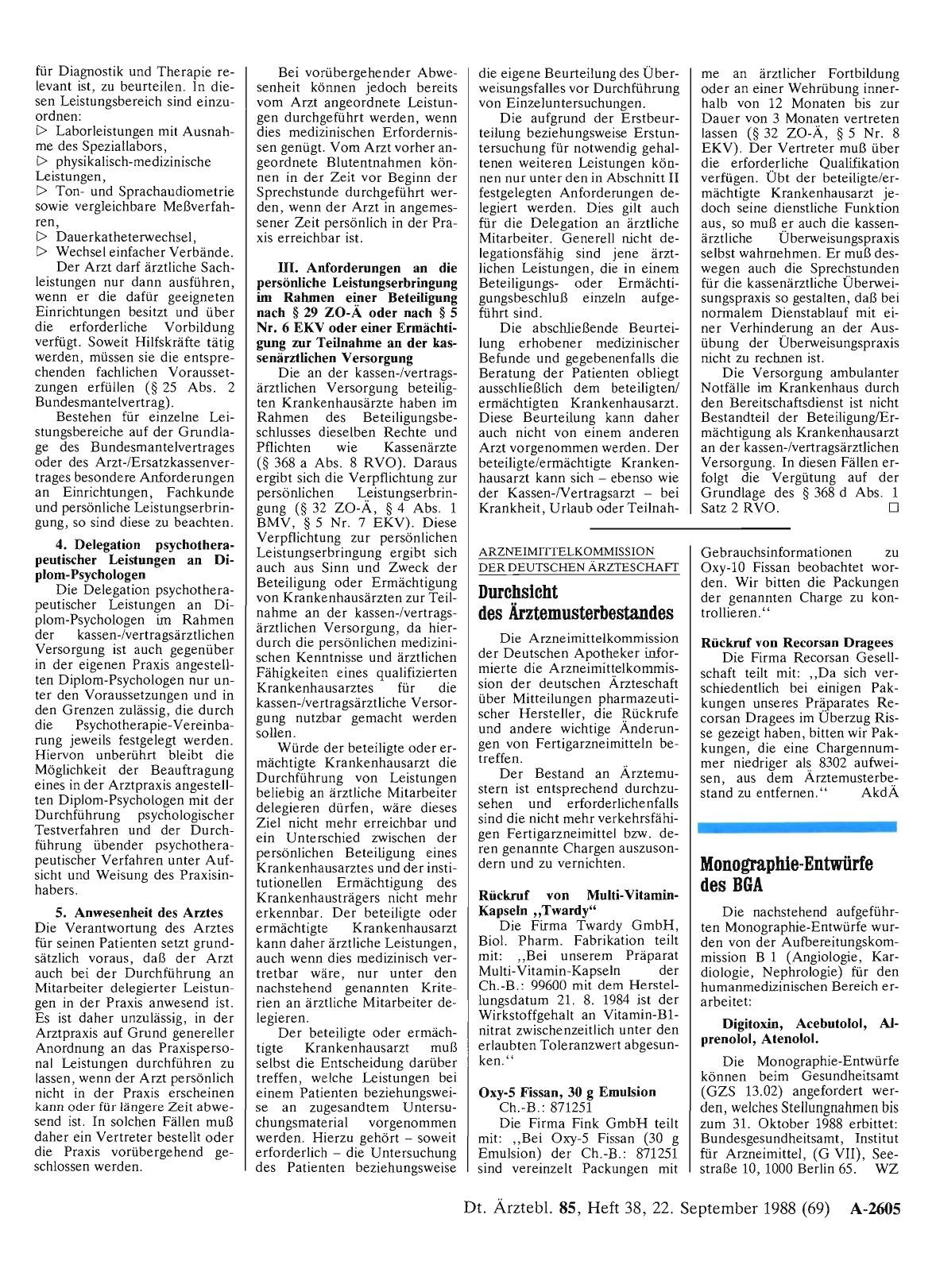 Vorschauseite 1: Durchsicht des Ärztemusterbestandes