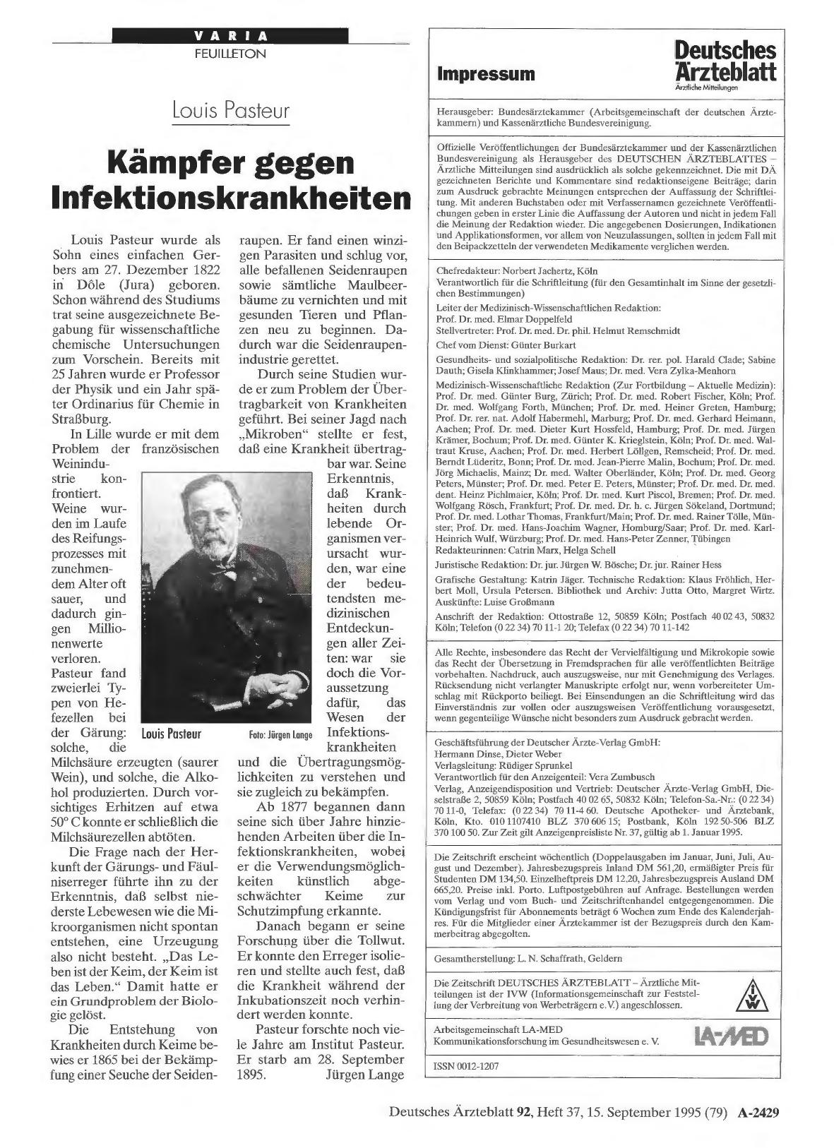Vorschauseite 1: Louis Pasteur: Kämpfer gegen Infektionskrankheiten