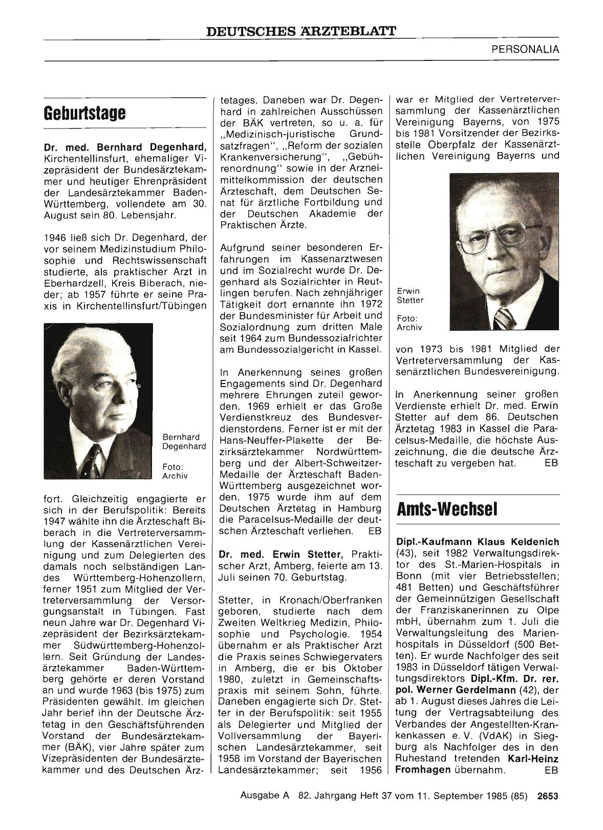 Vorschauseite 1: Amts-Wechsel