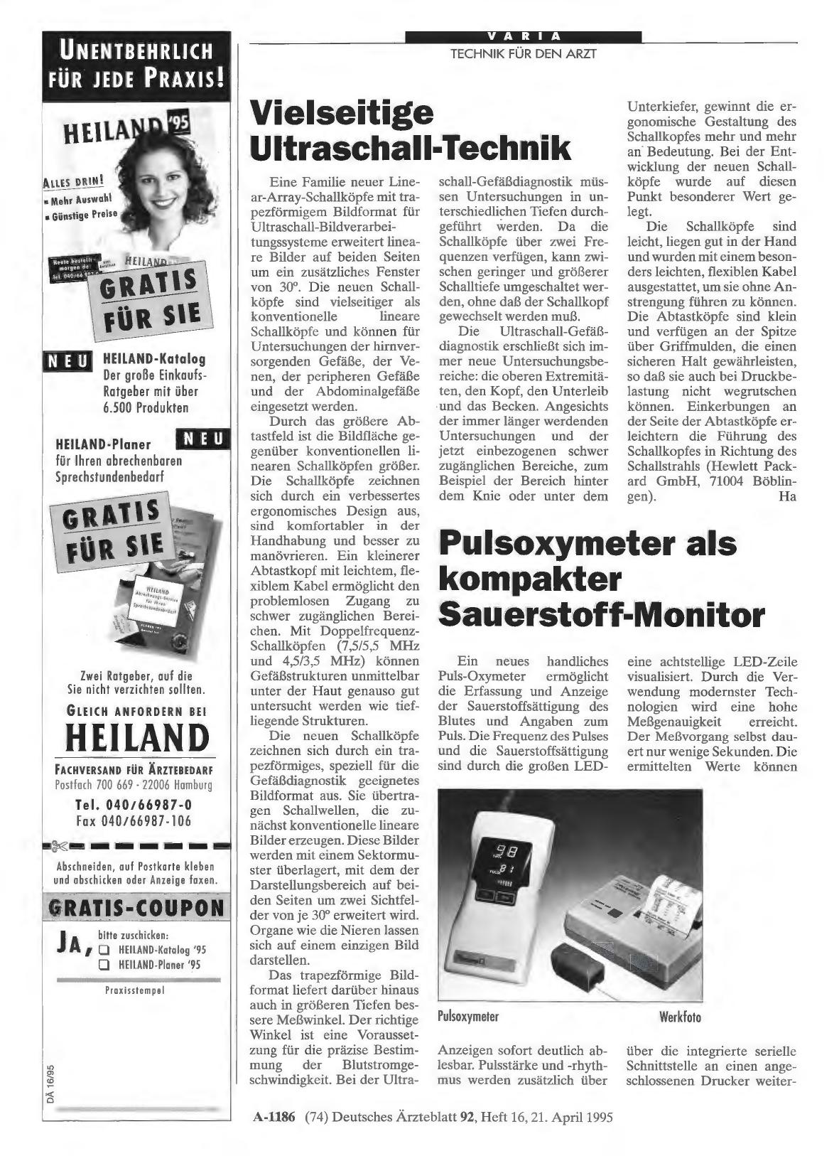 Vorschauseite 1: Pulsoxymeter als kompakter Sauerstoff-Monitor