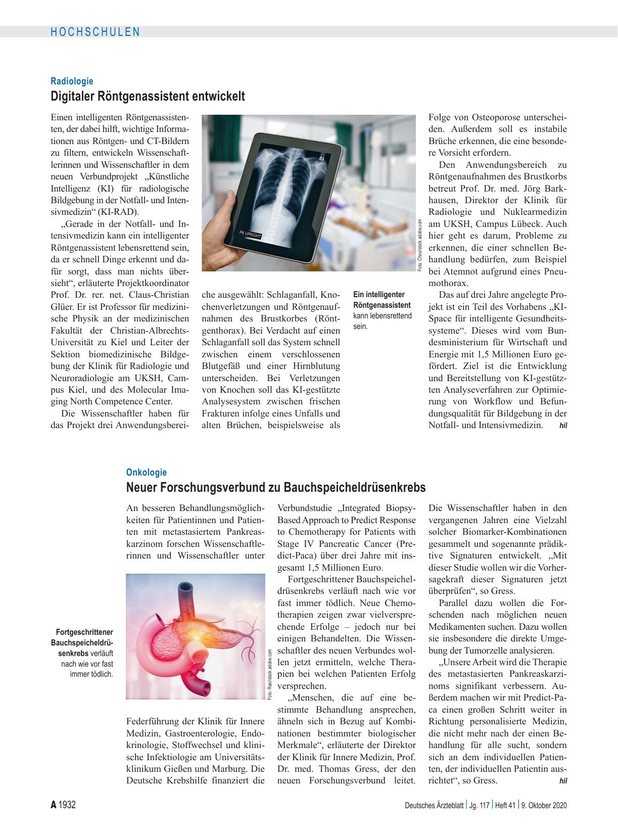 Vorschauseite 1: Radiologie: Digitaler Röntgenassistent entwickelt