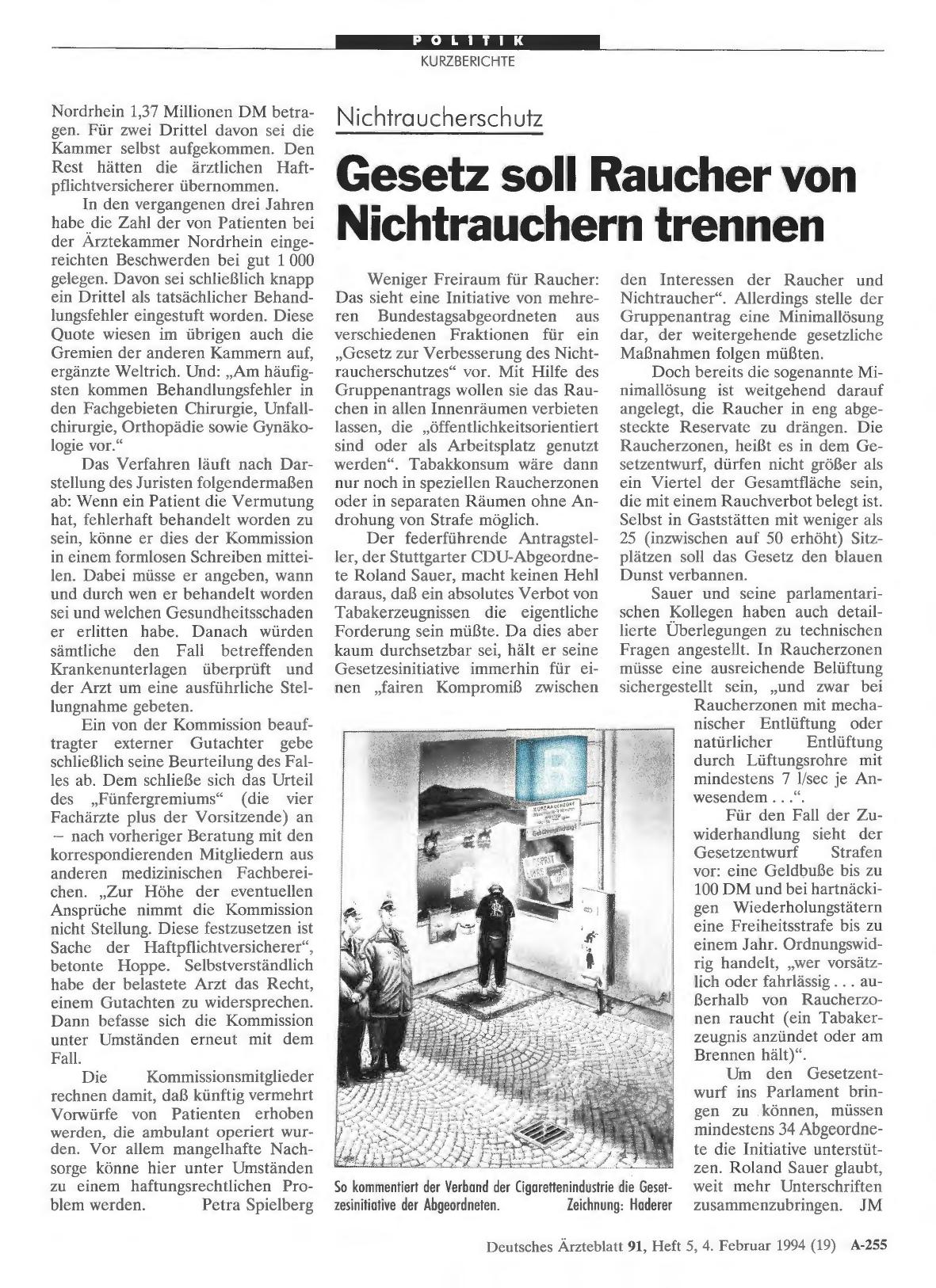 Vorschauseite 1: Nichtraucherschutz: Gesetz soll Raucher von Nichtrauchern trennen