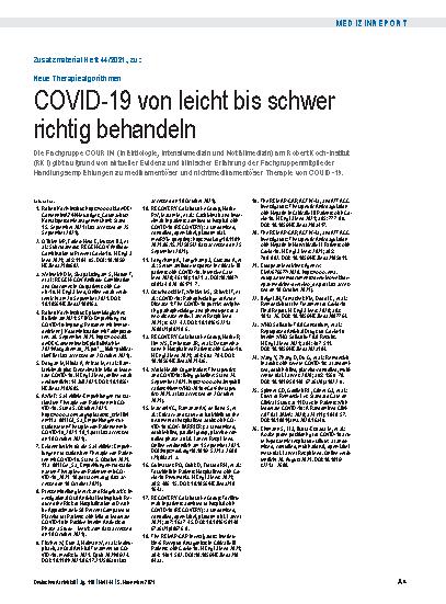 Vorschauseite 4: Neue Therapiealgorithmen: COVID-19 von leicht bis schwer richtig behandeln