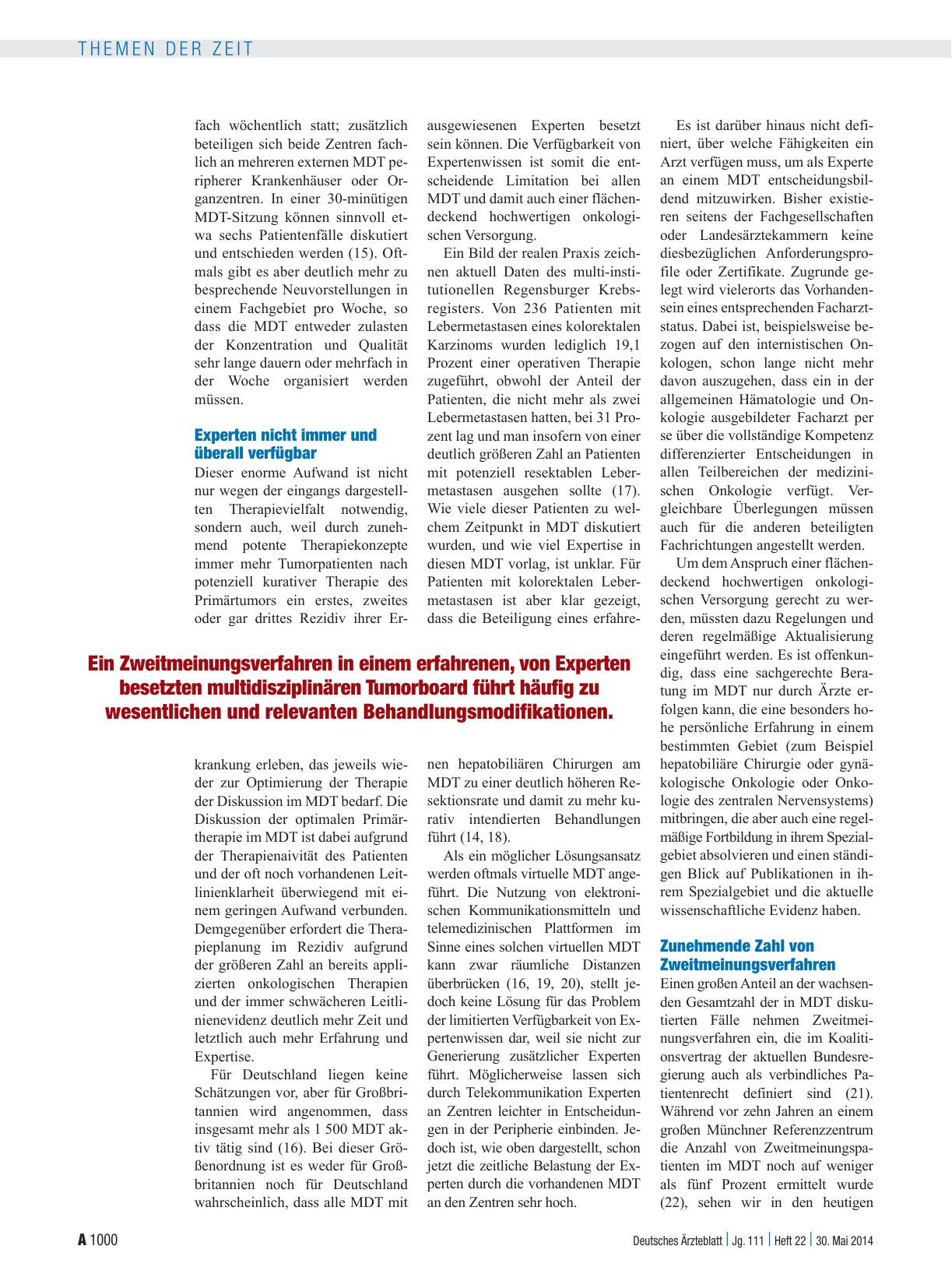 Vorschauseite 3: Qualitätssicherung: Multidisziplinäre Tumorboards – trotz Problemen unverzichtbar