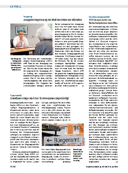 Vorschauseite 1: Vergütung: Ausgabenbegrenzung bei Multimorbiden am stärksten