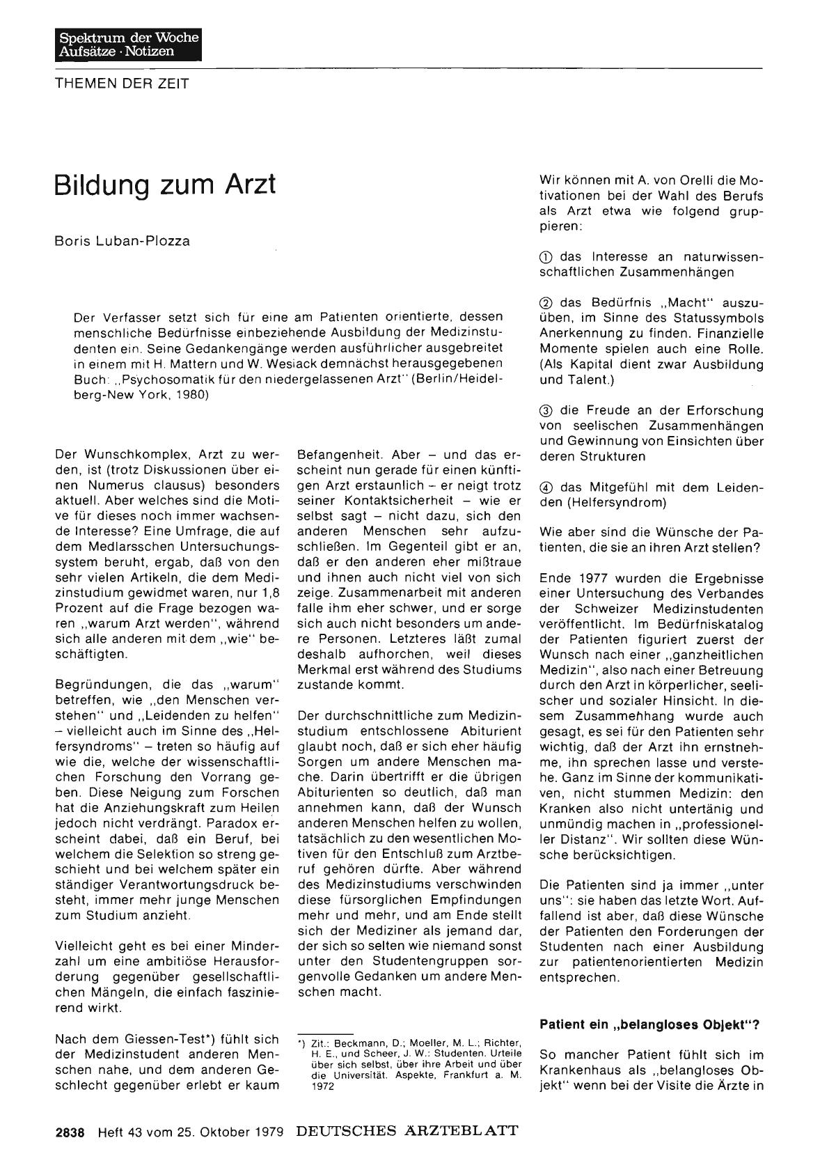 Vorschauseite 1: Bildung zum Arzt