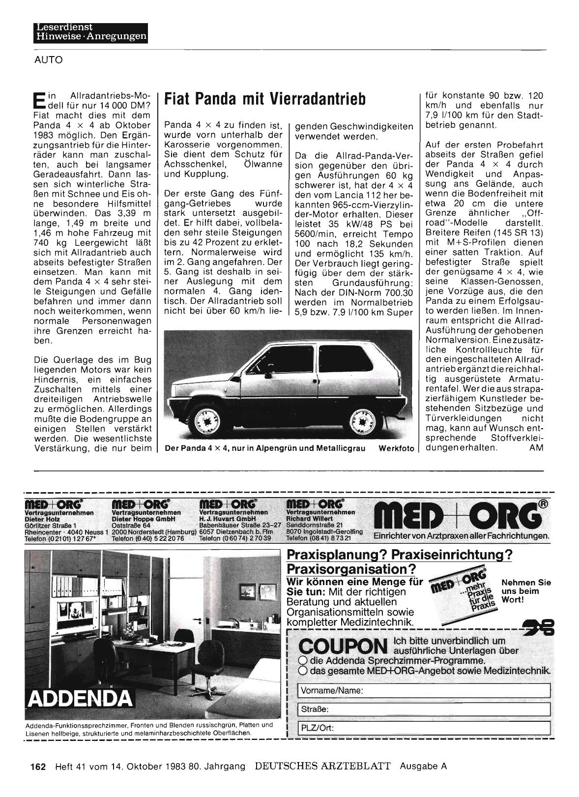 Vorschauseite 1: Fiat Panda mit Vierradantrieb