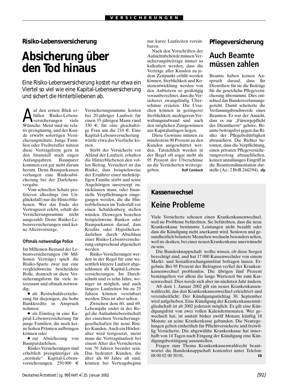 Vorschauseite 1: Pflegeversicherung: Auch Beamte müssen zahlen