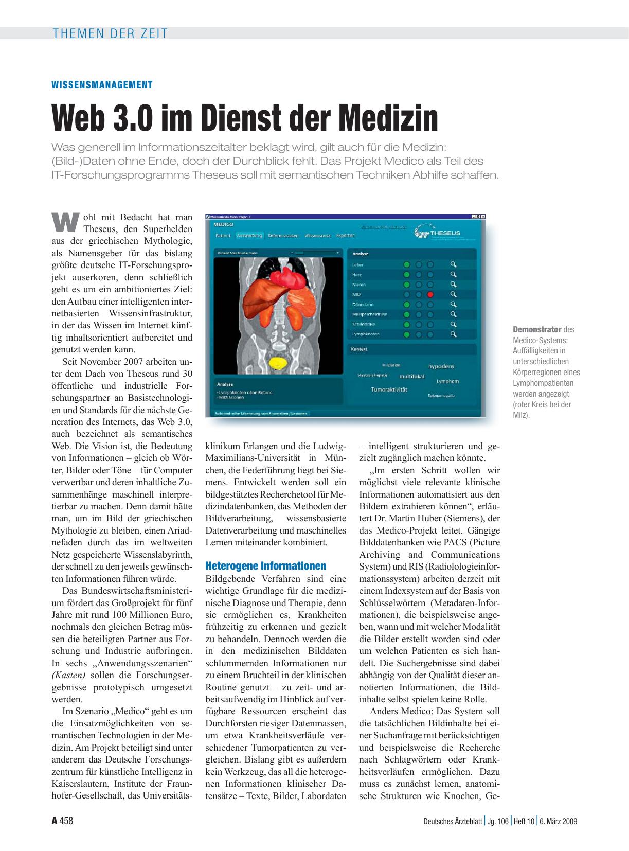 Vorschauseite 1: Wissensmanagement: Web 3. 0 im Dienst der Medizin