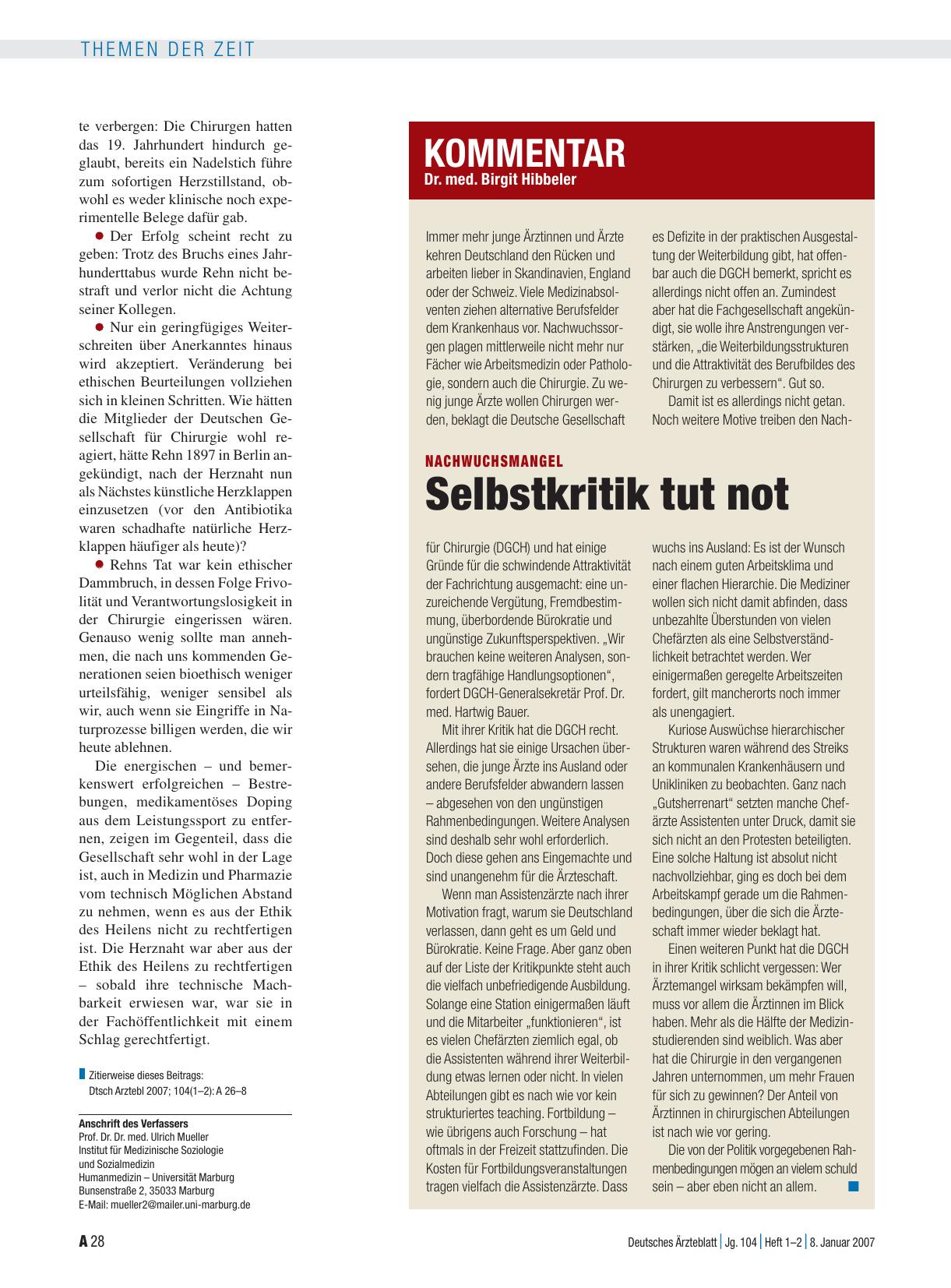 Vorschauseite 1: Nachwuchsmangel: Selbstkritik tut not