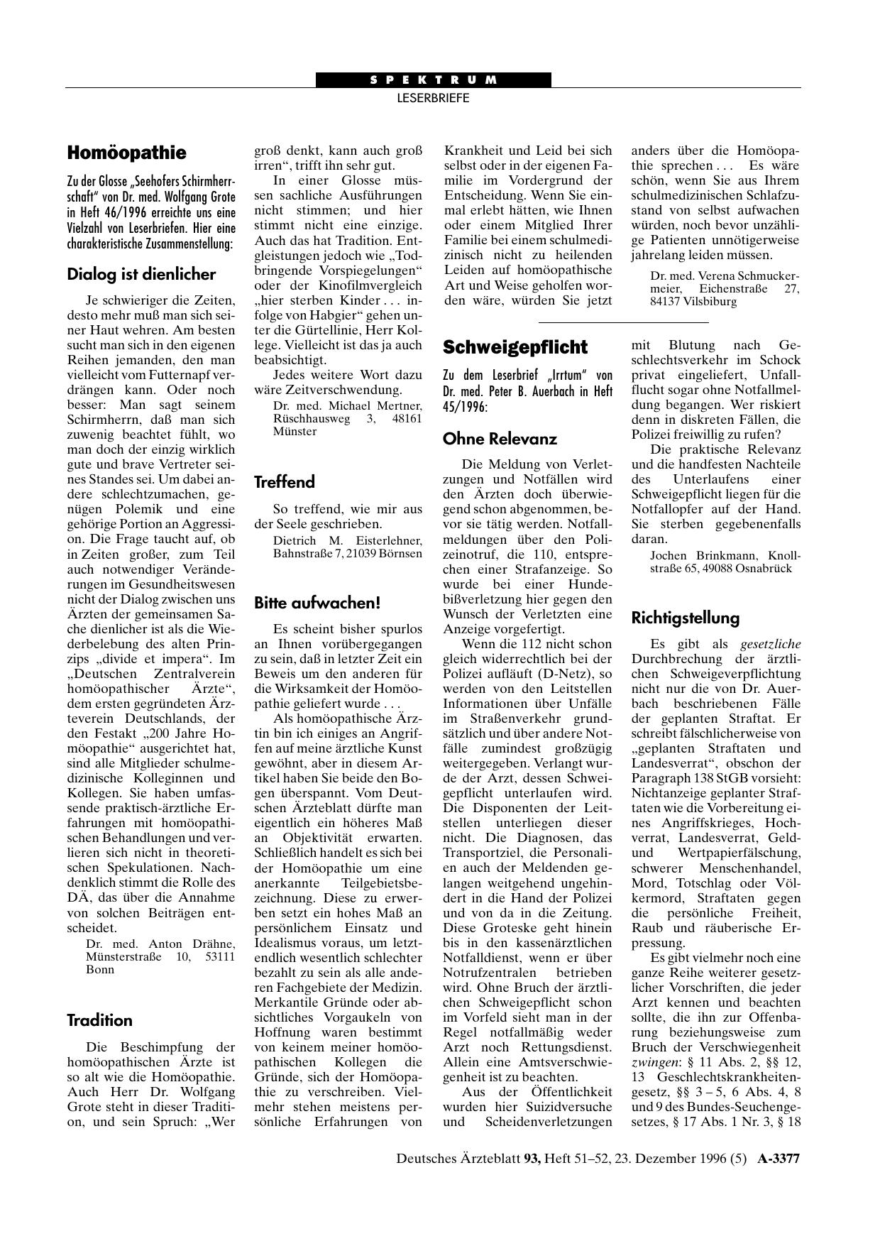 Vorschauseite 1: Homöopathie: Dialog ist dienlicher
