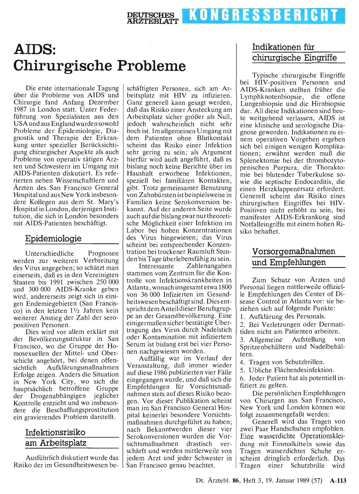 Vorschauseite 1: AIDS: Chirurgische Probleme