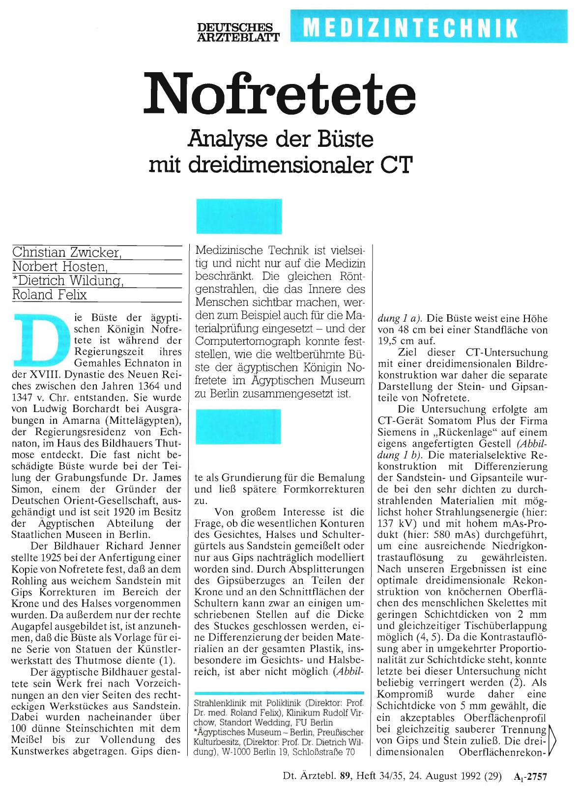 Vorschauseite 1: Nofretete: Analyse der Büste mit dreidimensionaler CT
