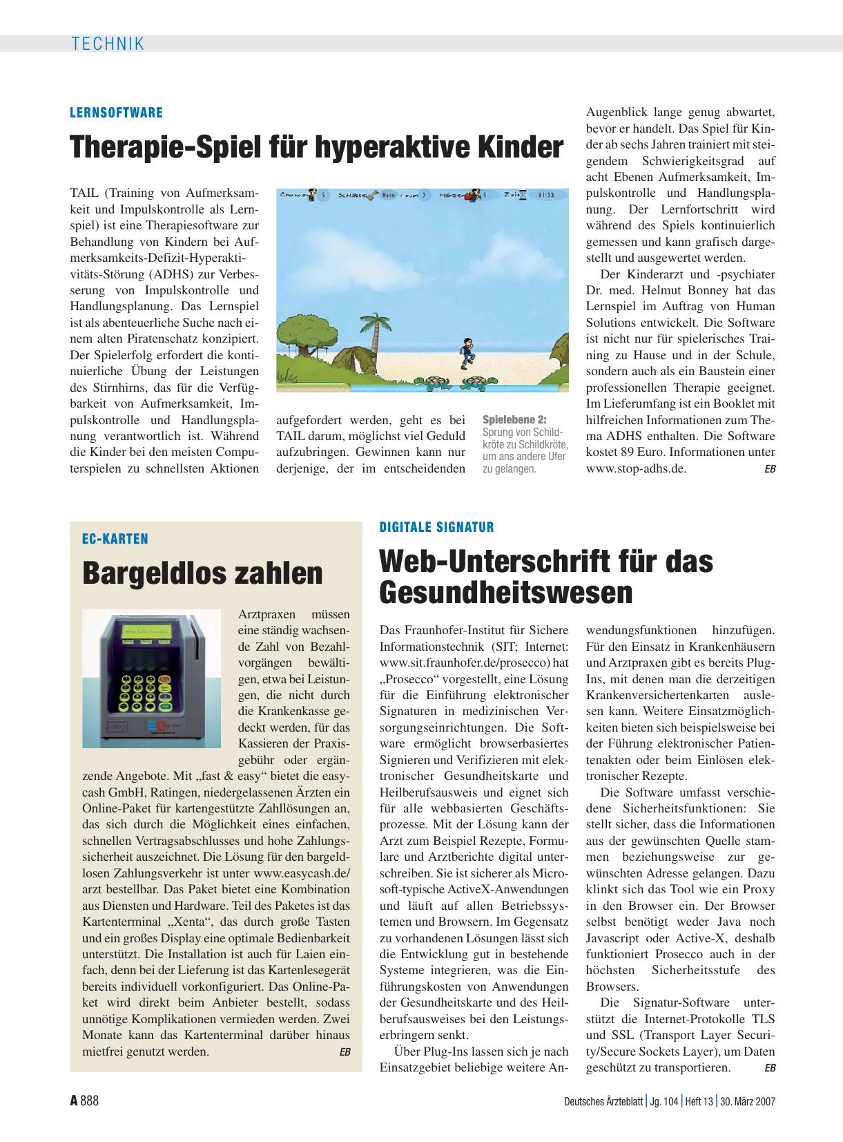 Vorschauseite 1: Lernsoftware: Therapie-Spiel für hyperaktive Kinder