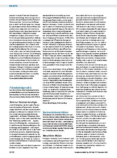 Vorschauseite 1: Pränataldiagnostik: Nicht nur Gewissen beruhigen