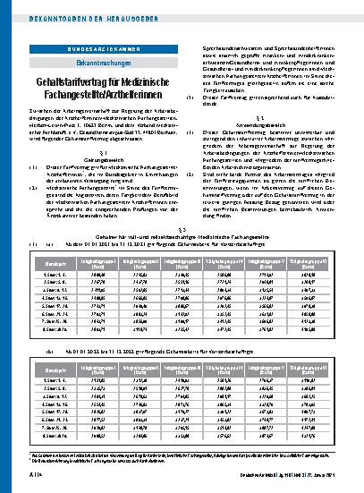 Vorschauseite 1: Manteltarifvertrag für Medizinische Fachangestellte/Arzthelferinnen