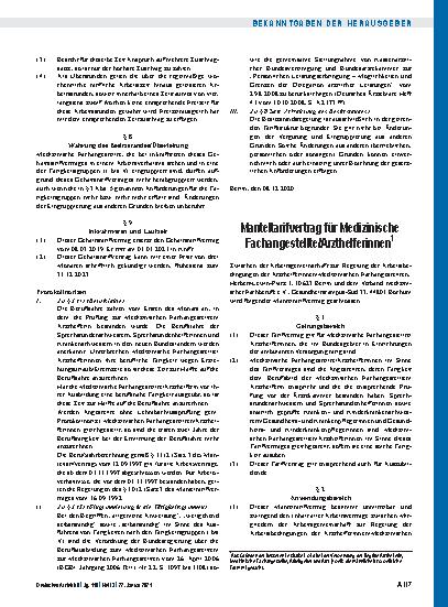 Vorschauseite 4: Manteltarifvertrag für Medizinische Fachangestellte/Arzthelferinnen