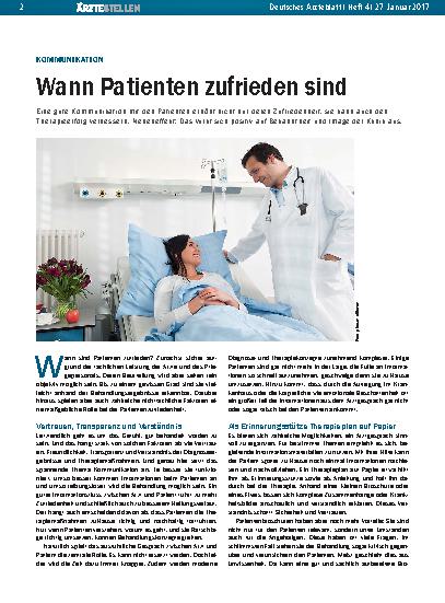 Vorschauseite 1: Kommunikation: Wann Patienten zufrieden sind