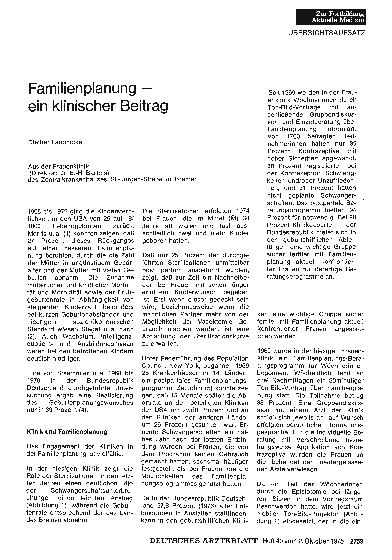 Vorschauseite 1: Familienplanung - ein klinischer Beitrag