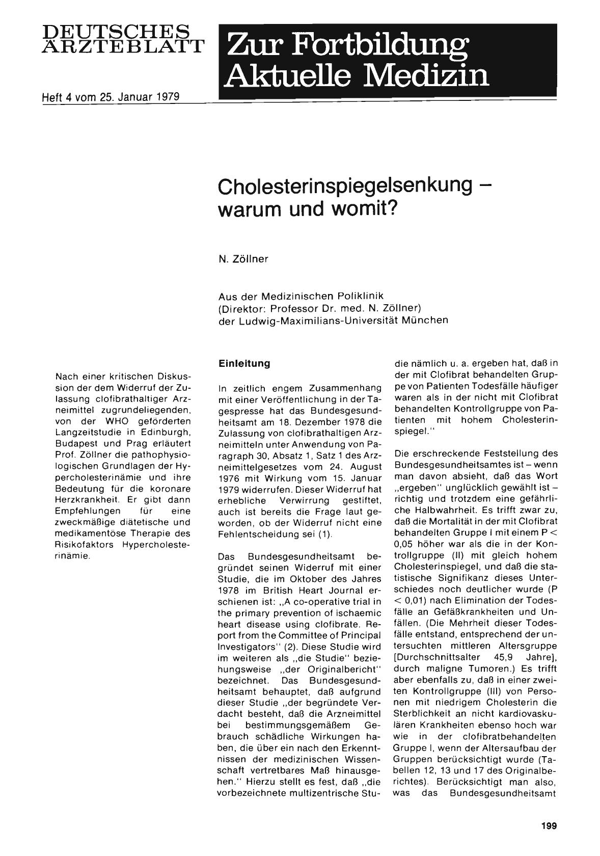 Vorschauseite 1: Cholesterinspiegelsenkung — warum und womit?