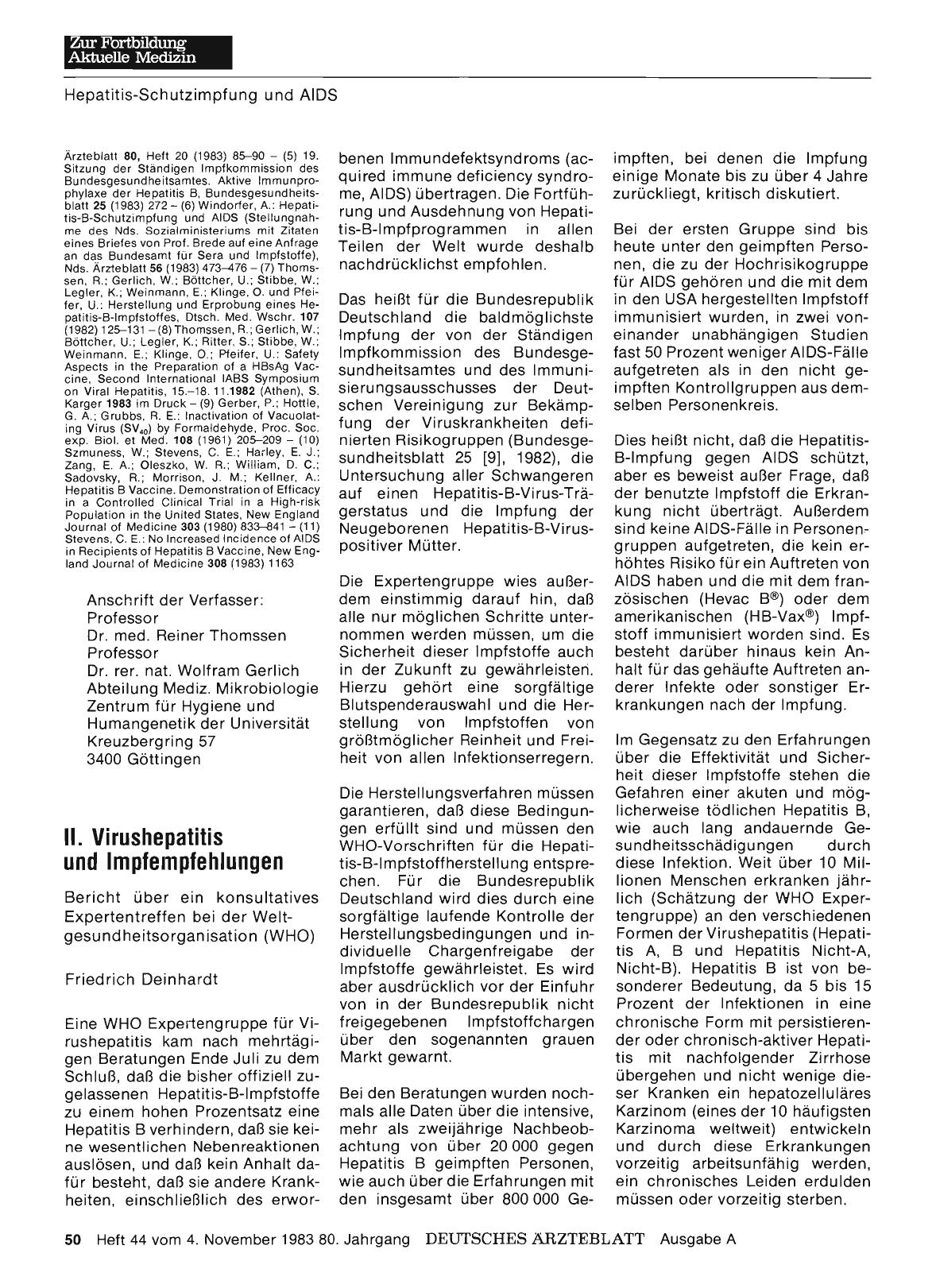 Vorschauseite 1: Hepatitis-B-Schutzimpfung und AIDS: II. Virushepatitis und Impfempfehlungen