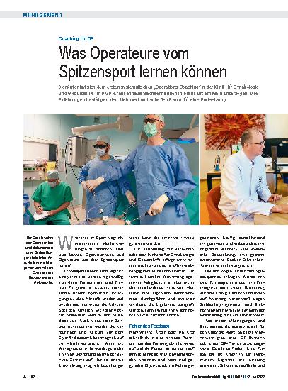 Vorschauseite 1: Coaching im OP: Was Operateure vom Spitzensport lernen können