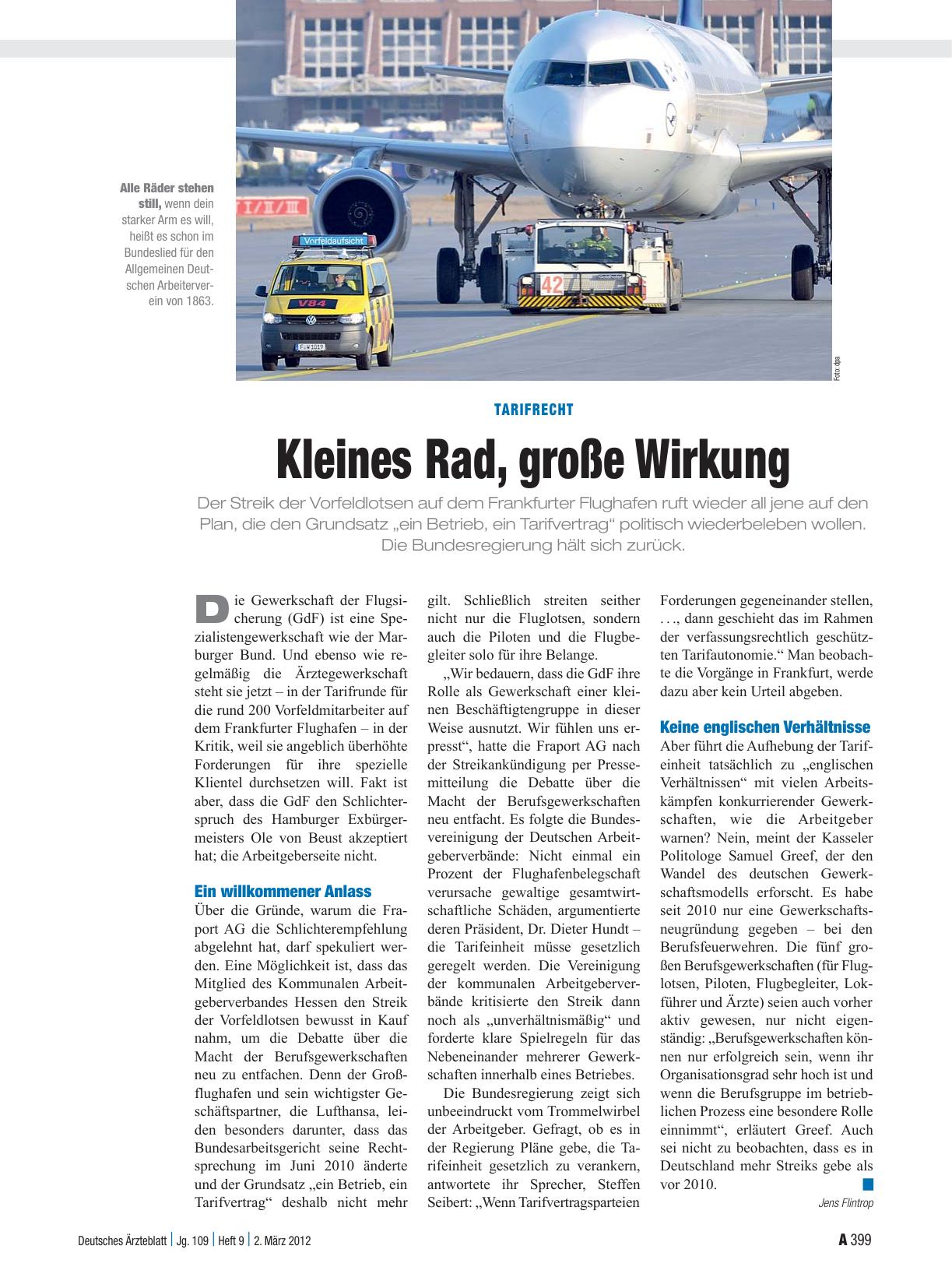 Vorschauseite 1: Tarifrecht: Kleines Rad, große Wirkung