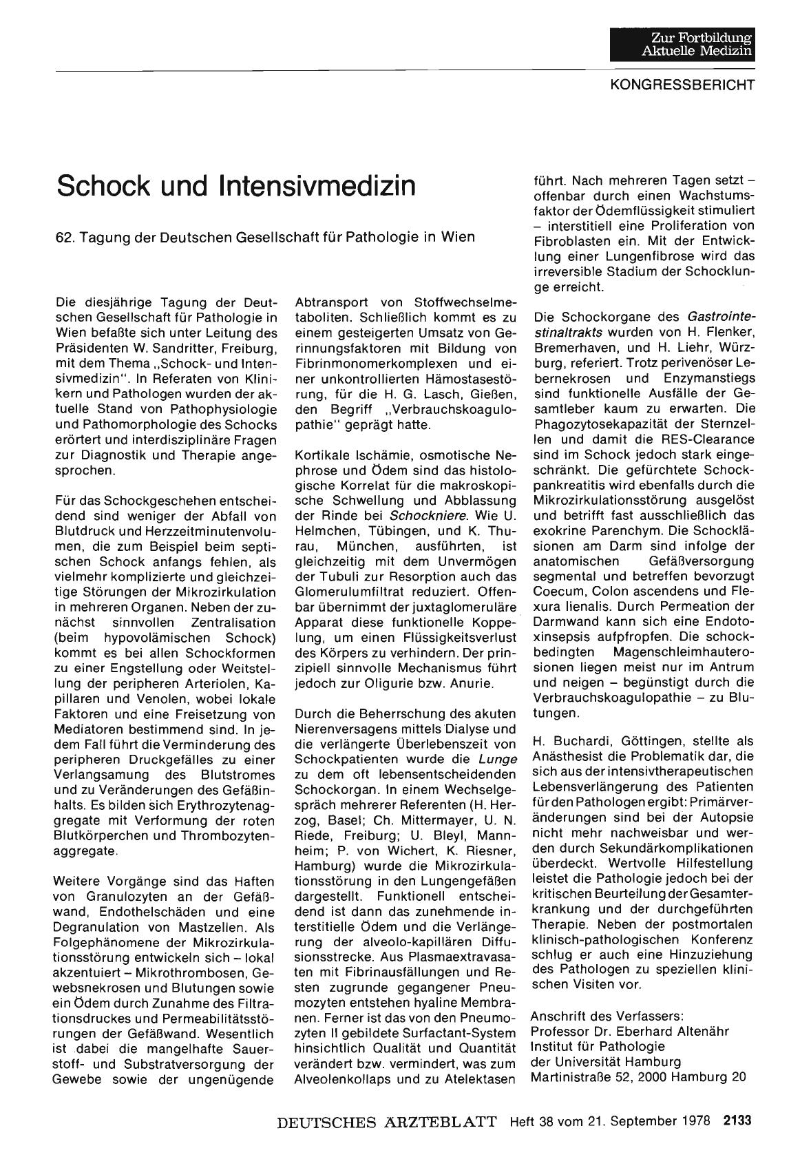 Vorschauseite 1: Schock und Intensivmedizin: 62. Tagung der Deutschen Gesellschaft für Pathologie in Wien