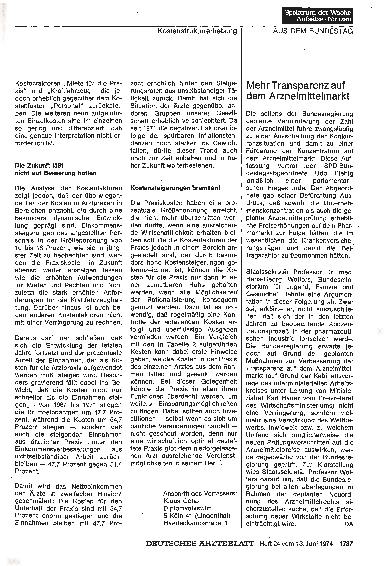 Vorschauseite 1: Mehr Transparenz auf dem Arzneimittelmarkt