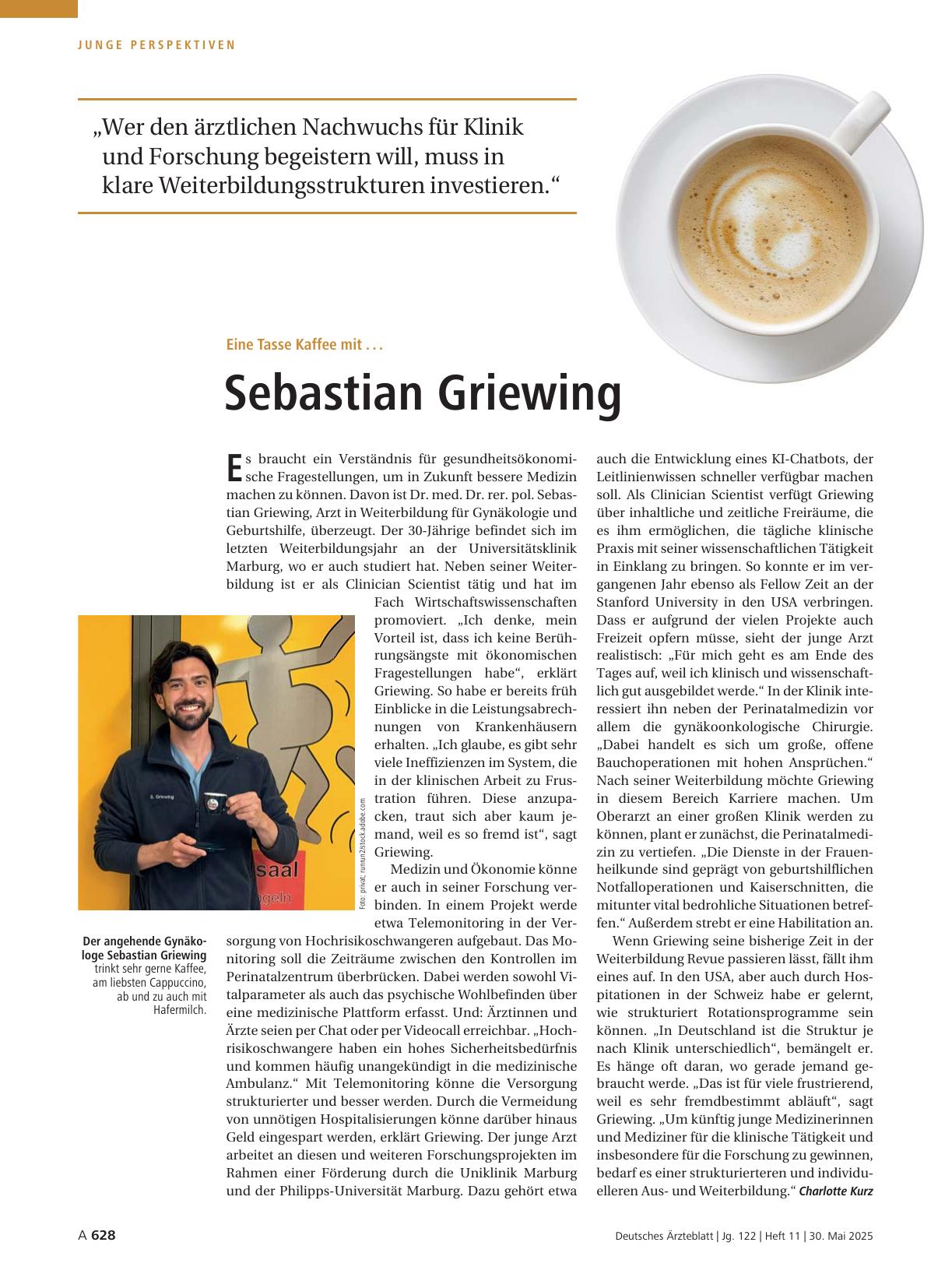 Vorschauseite 1: Eine Tasse Kaffee mit. .. Sebastian Grießing
