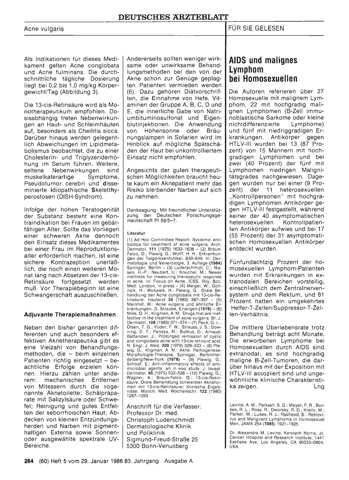 Vorschauseite 1: AIDS und malignes Lymphom bei Homosexuellen