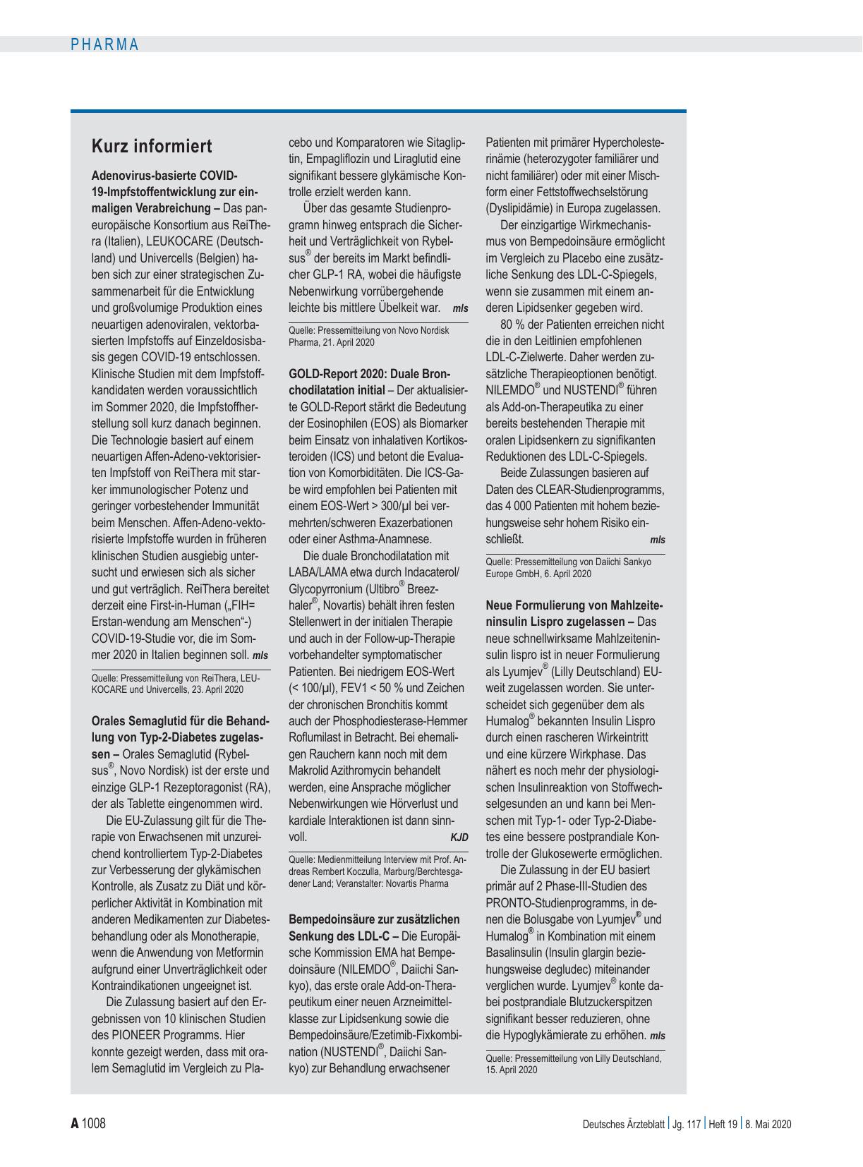 Vorschauseite 1: Kurz informiert