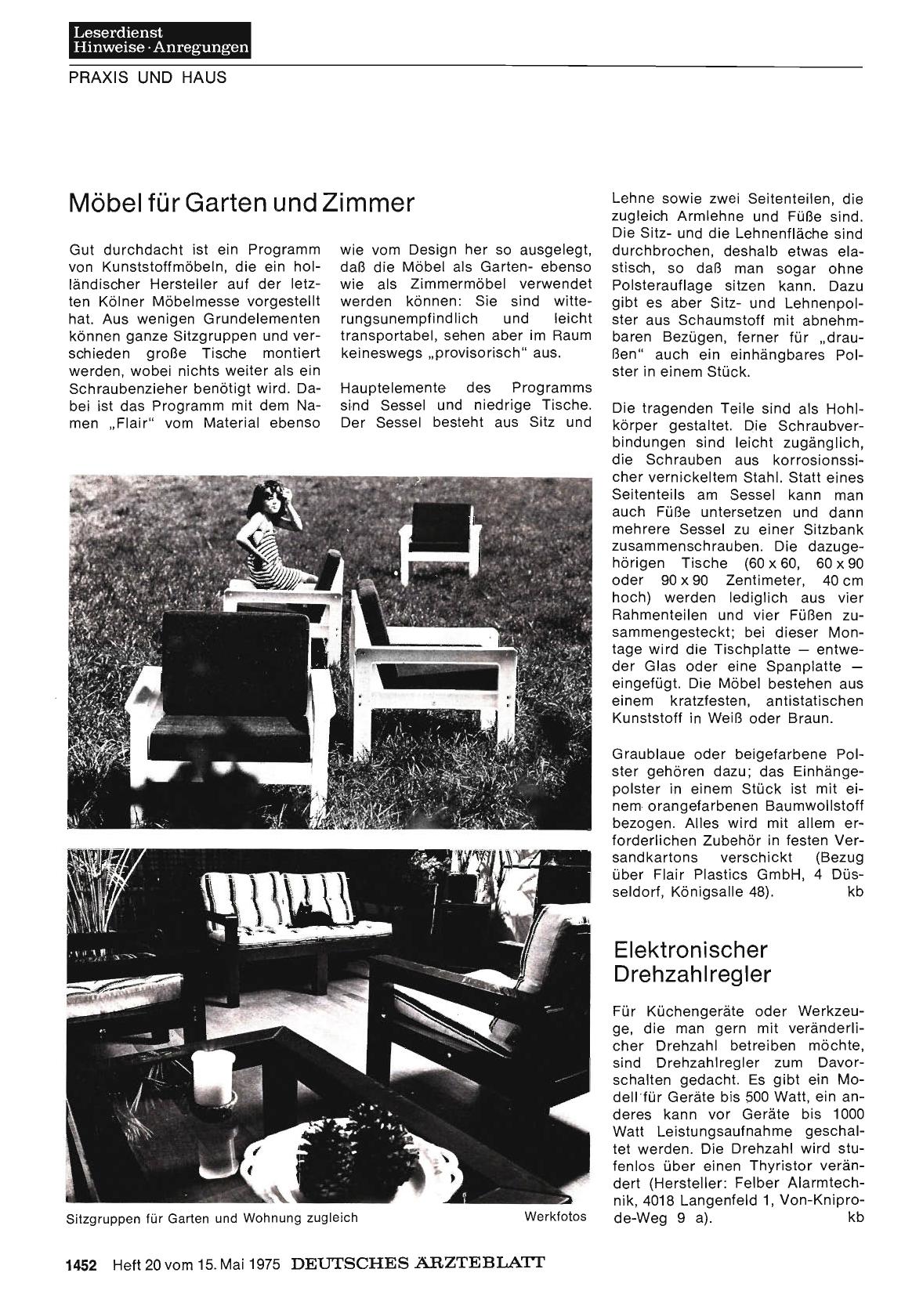 Vorschauseite 1: Möbel für Garten und Zimmer