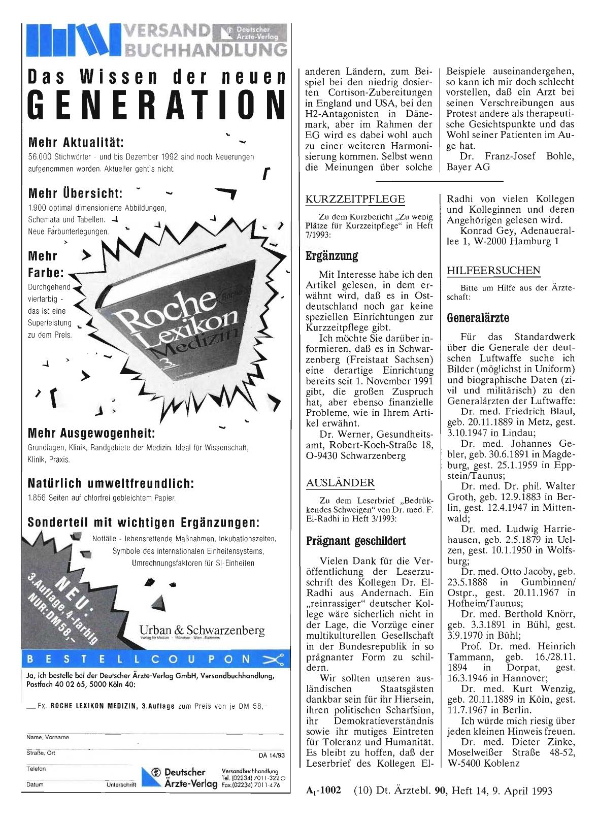 Vorschauseite 1: HILFEERSUCHEN: Generalärzte