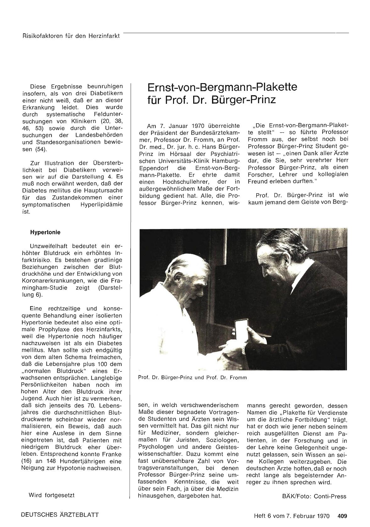 Vorschauseite 1: Ernst-von-Bergmann-Plakette für Prof. Dr. Bürger-Prinz