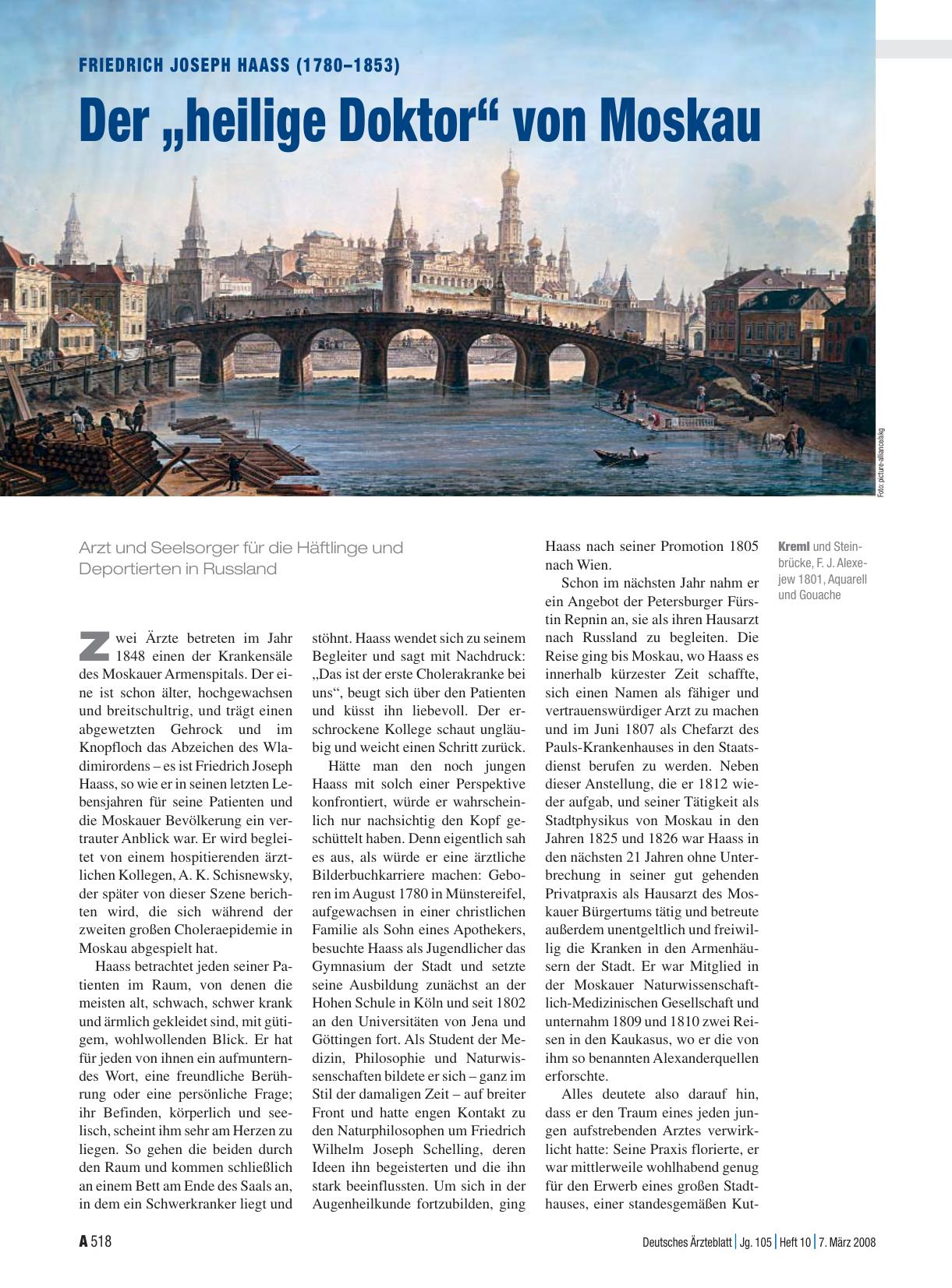 Vorschauseite 1: Friedrich Joseph Haass (1780 – 1853): Der „heilige Doktor“ von Moskau