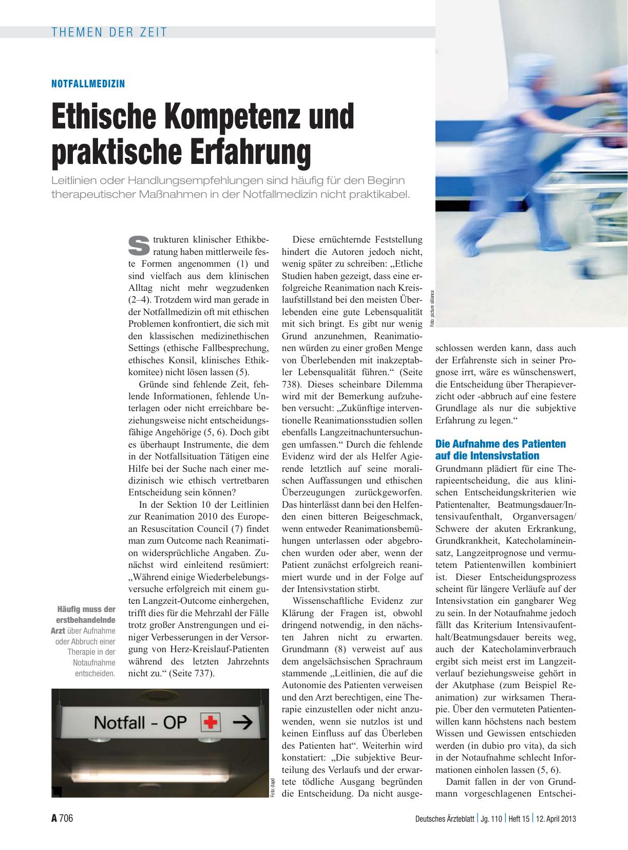 Vorschauseite 1: Notfallmedizin: Ethische Kompetenz und praktische Erfahrung
