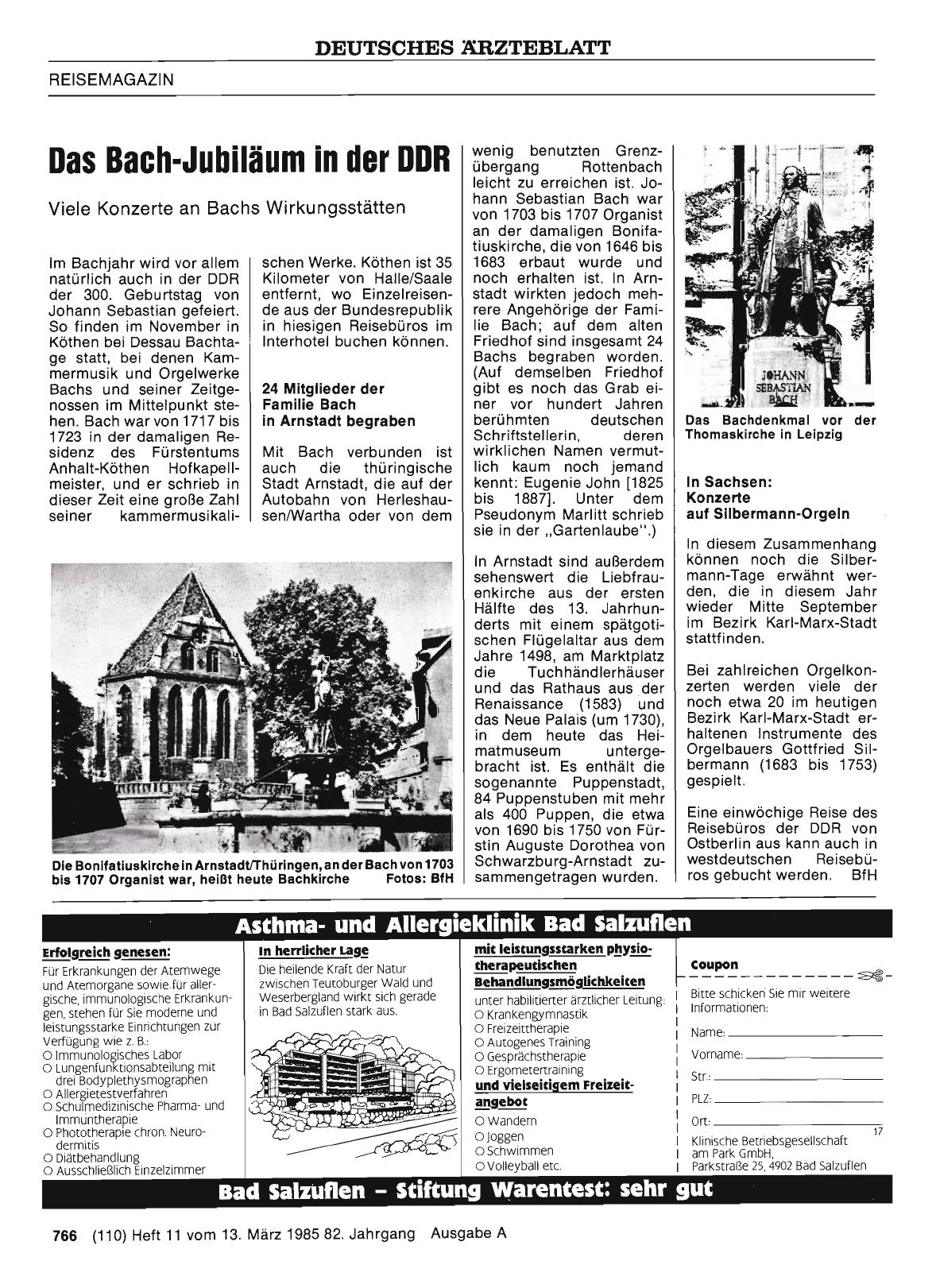 Vorschauseite 1: Das Bach-Jubiläum in der DDR