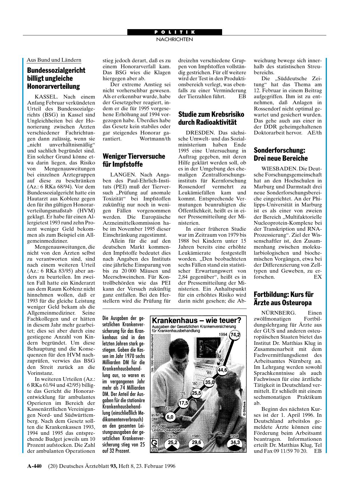 Vorschauseite 1: Sonderforschung: Drei neue Bereiche