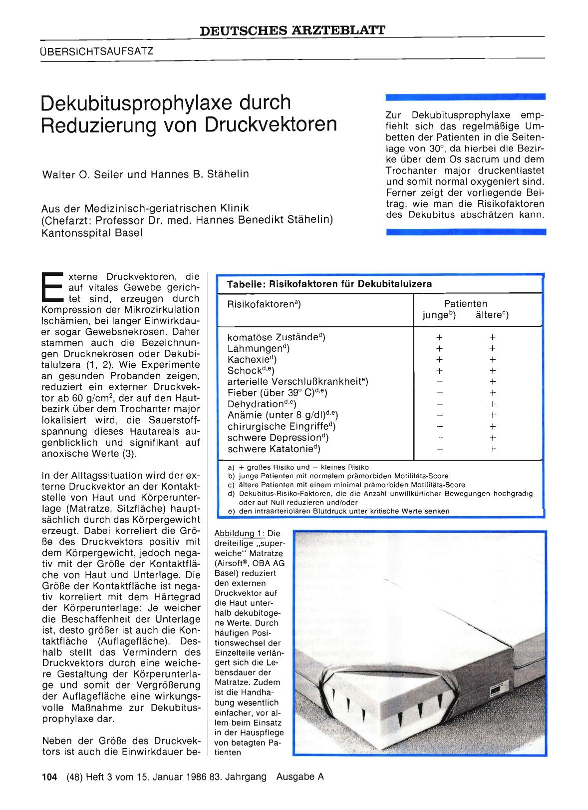 Vorschauseite 1: Dekubitusprophylaxe durch Reduzierung von Druckvektoren