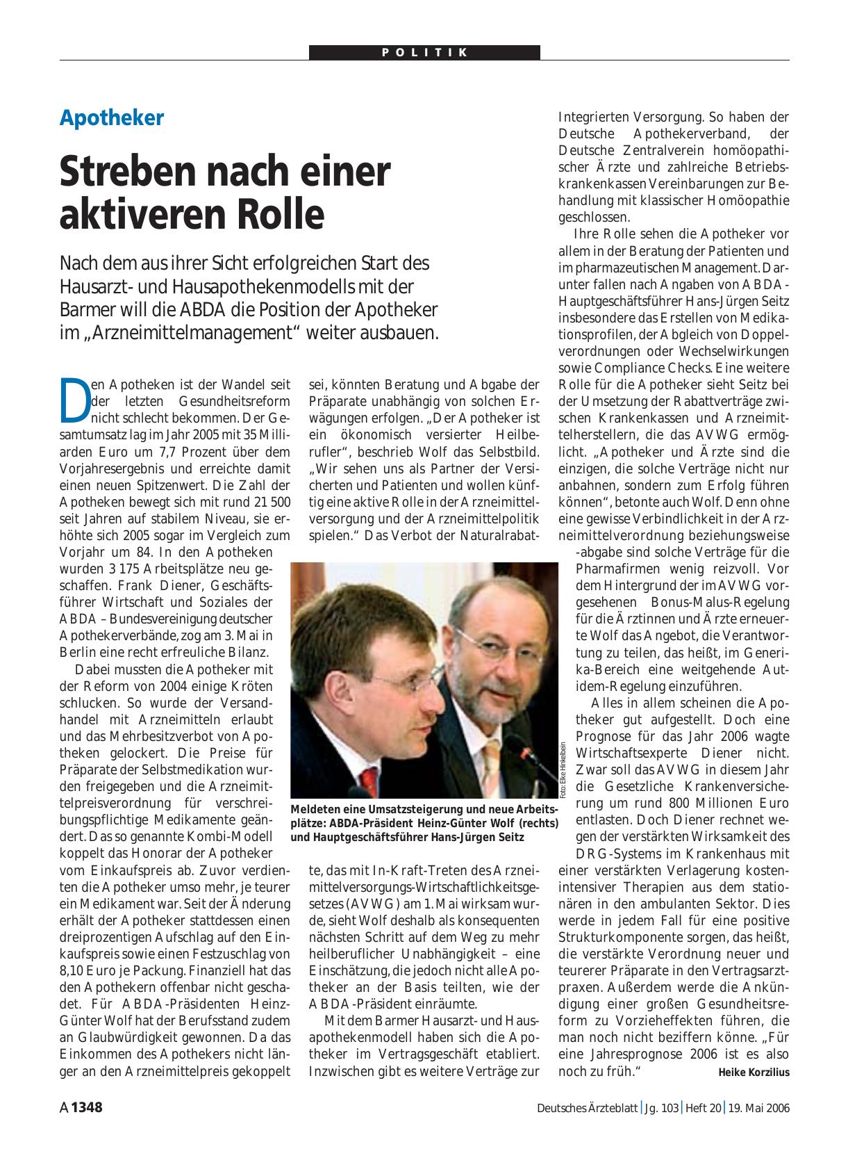 Vorschauseite 1: Apotheker: Streben nach einer aktiveren Rolle