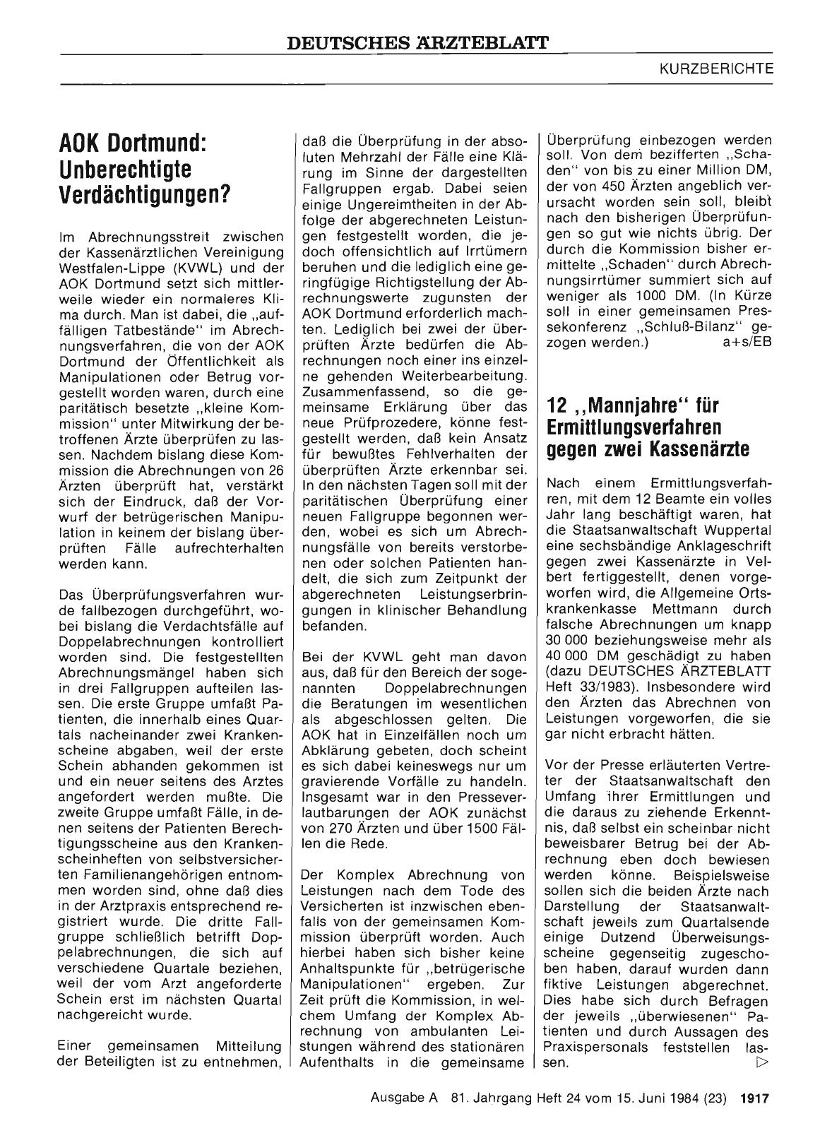 Vorschauseite 1: 12 „Mannjahre“ für Ermittlungsverfahren gegen zwei Kassenärzte