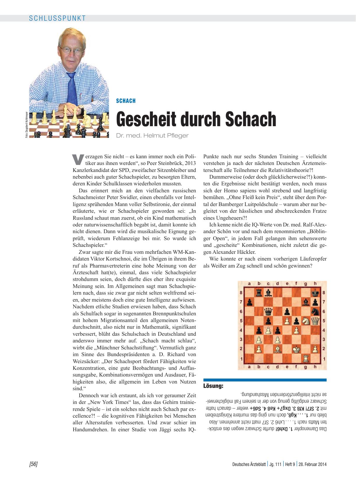 Vorschauseite 1: Schach: Gescheit durch Schach